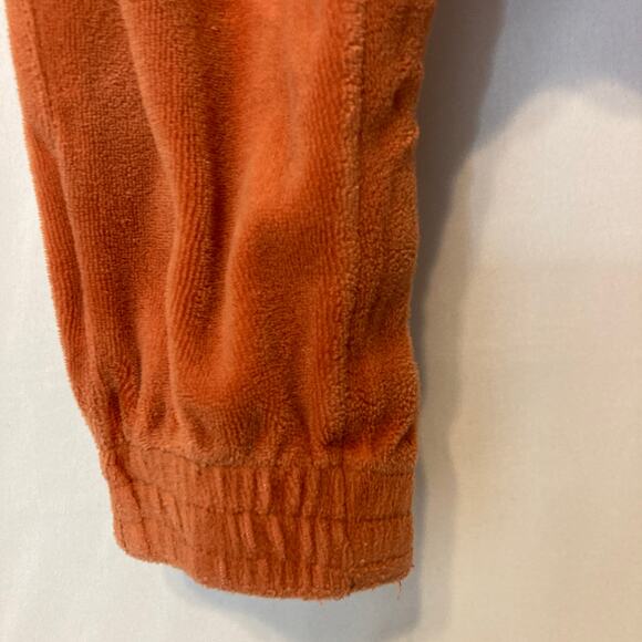 Angel Dear Burnt Orange Velour Velvet Ruffle Overall Pants Jumpsuit - Picture 2 of 7